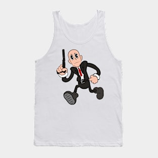 Secret agent bald assassin rubber hose vintage cartoon Tank Top